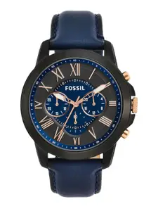 Fossil Men Navy Dial Chronograph Watch FS5061