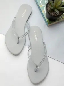Vishudh Women Transparent Solid Open Toe Flats