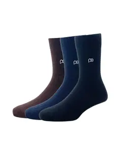 Peter England Men Pack Of 3 Multicoloured Calf-Length Socks