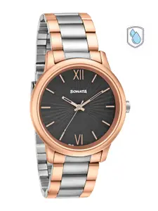 Sonata Men Charcoal Analogue Watch 7134KM01
