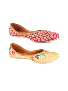 DESI COLOUR Women Set of 2 Printed Mojaris