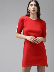 The Dry State Women Red Solid T-shirt Dress