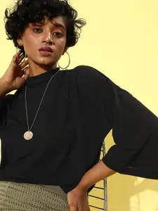 Veni Vidi Vici Women Stylish Black Solid Top
