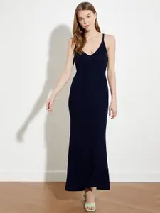 Trendyol Women Navy Blue Solid Maxi Dress
