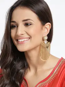 PANASH Gold-Plated Contemporary Drop Earrings