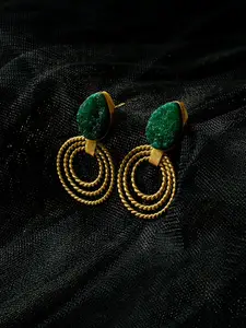 PANASH Gold-Plated Circular Drop Earrings
