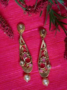 PANASH Gold-Toned Floral Drop Earrings