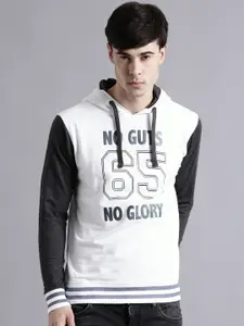 Kook N Keech White Printed Hooded Sweatshirt