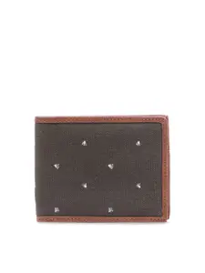 FOREVER 21 Men Brown & White Woven Design Two Fold Wallet