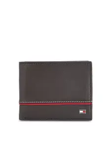 Tommy Hilfiger Men Brown Solid Two Fold Wallet