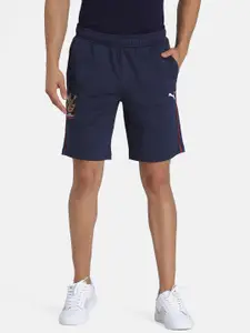 Puma Men Navy Blue Solid Slim Fit RCB Fanwear Sports Shorts