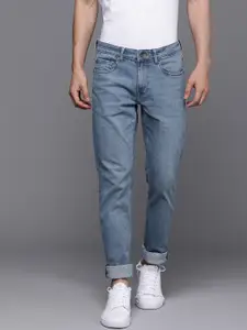 Louis Philippe Jeans Men Blue Matt Slim Fit Low-Rise Clean Look Stretchable Jeans