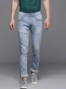 Louis Philippe Jeans Men Blue Albert Super Slim Fit Low-Rise Clean Look Stretchable Jeans