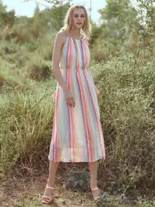 StyleStone Women Multicoloured Striped A-Line Dress