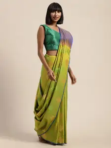 Mitera Green Art Silk Woven Design Kanjeevaram Saree