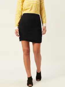 Belle Fille Women Black Solid Pencil Skirt