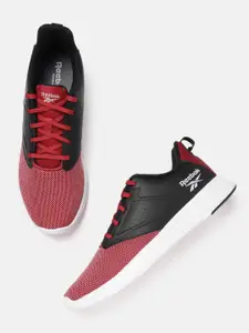 Reebok Men Red & Black Astro Booster Woven Design FuelFoam Running Shoes