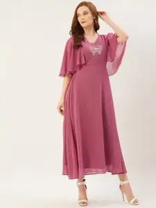 Slenor Women Pink Solid Maxi Dress