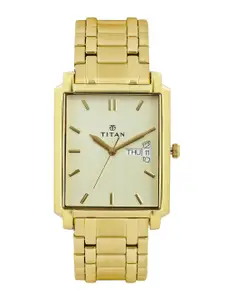 Titan Men Muted Gold-Toned Dial Watch NF1506YM02