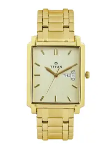Titan Men Muted Gold-Toned Dial Watch NF1506YM02