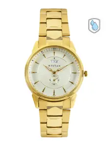 Titan Men Muted Gold-Toned Dial Watch NF1521YM02
