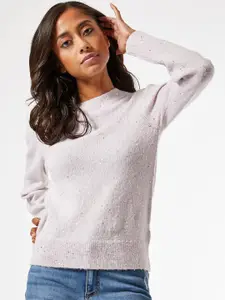 DOROTHY PERKINS Women Pink Petite Sequin Solid Pullover Sweater