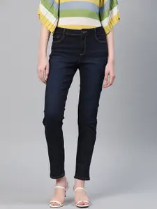 DOROTHY PERKINS Women Navy Blue Ellis Slim Fit Mid-Rise Clean Look Stretchable Jeans