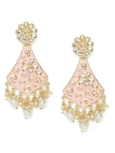 LAIDA Gold-Plated & Pink Classic Drop Earrings