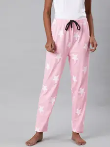 QUARANTINE Women Pink & White Printed Lounge Pants