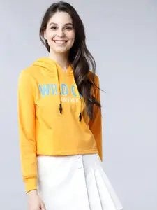 Tokyo Talkies Women Yellow Printed Sweatshirt