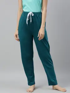 QUARANTINE Women Teal Green Solid Lounge Pants