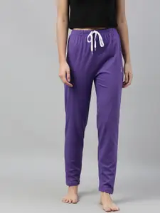 QUARANTINE Women Purple Solid Lounge Pants