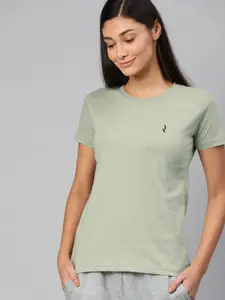 QUARANTINE Women Grey Solid Round Neck Lounge T-shirt