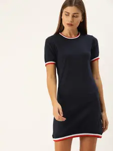 Campus Sutra Women Navy Blue Solid T-shirt Dress