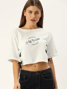 Campus Sutra Women White Printed Top