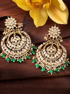 Peora Gold-Plated Kundan Studded Classic Chandbalis