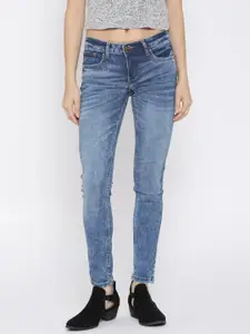 Tokyo Talkies Blue Washed Skinny Fit Stretchable Jeans