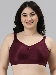 Enamor Women Purple Non-Padded Non-Wired Full Support Lift Up Bra With Moulded Cups- FB12