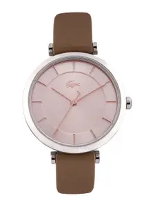Lacoste Women Rose Gold & Brown Leather Analogue Watch 2001141