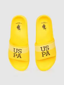 U.S. Polo Assn. Men Yellow Printed Sliders