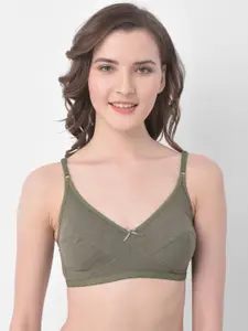 Clovia Green Solid Non-Wired Non Padded Everyday Bra