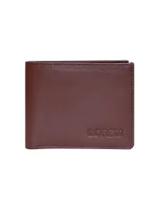 LOREM Men Brown Solid Two Fold Wallet