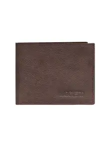LOREM Men Brown Textured Two Fold Wallet