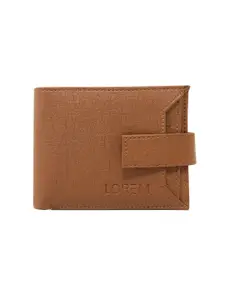 LOREM Men Tan Textured Two Fold Wallet