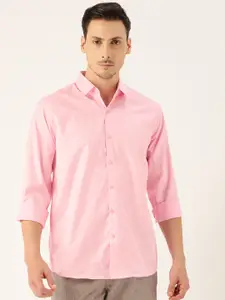 SOJANYA Men Pink Classic Regular Fit Checked Casual Shirt