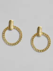 justpeachy Gold-Plated Circular Drop Earrings