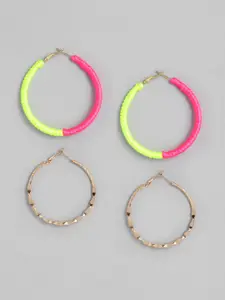 justpeachy Pack Of 2 Gold-Plated Circular Hoop Earrings