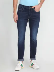 U.S. Polo Assn. Denim Co. Men Blue Slim Fit Mid-Rise Clean Look Stretchable Jeans