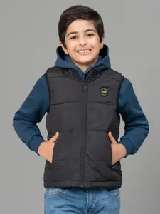 Red Tape Boys Black Solid Padded Jacket