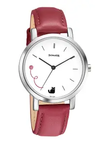 Sonata Women White Analogue Watch 8164SL05